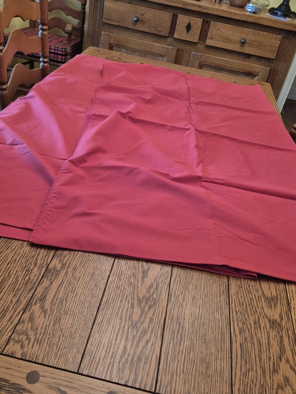 2 Bright Red Fabric Tablecloths - 100